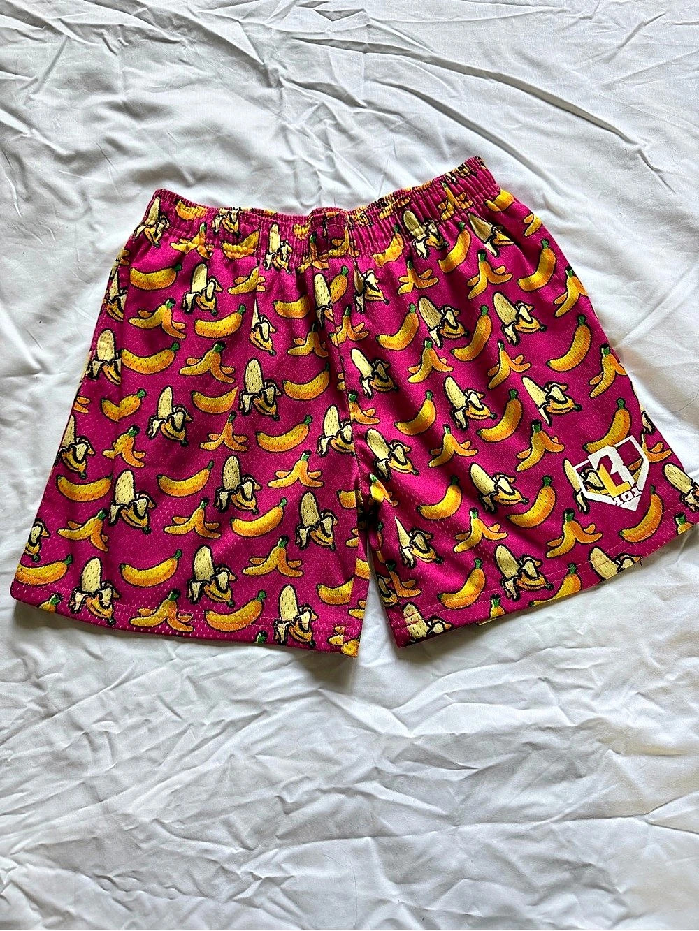 Baseball Lifestyle 101 Kids Banana Print Shorts Size Large Like New